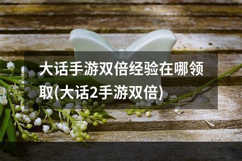 大话手游双倍经验在哪领取(大话2手游双倍)