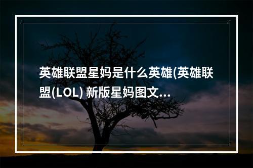 英雄联盟星妈是什么英雄(英雄联盟(LOL) 新版星妈图文攻略)