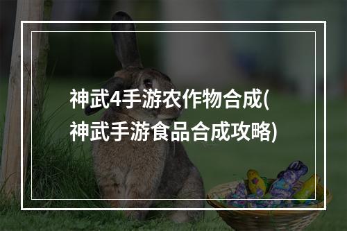 神武4手游农作物合成(神武手游食品合成攻略)