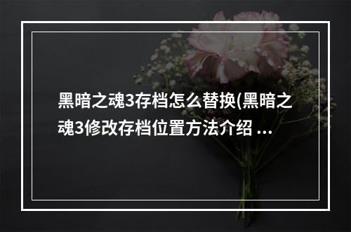 黑暗之魂3存档怎么替换(黑暗之魂3修改存档位置方法介绍 怎么修改存档位置)