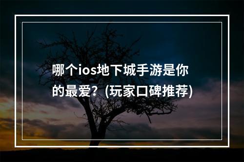 哪个ios地下城手游是你的最爱？(玩家口碑推荐)