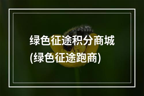 绿色征途积分商城(绿色征途跑商)