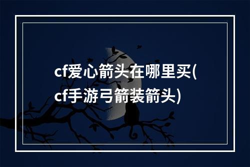 cf爱心箭头在哪里买(cf手游弓箭装箭头)