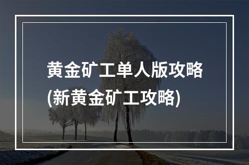 黄金矿工单人版攻略(新黄金矿工攻略)