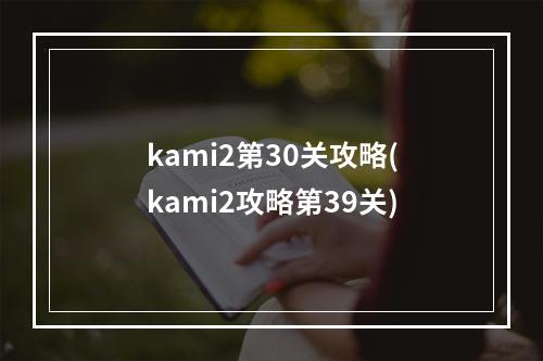 kami2第30关攻略(kami2攻略第39关)