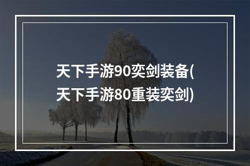 天下手游90奕剑装备(天下手游80重装奕剑)