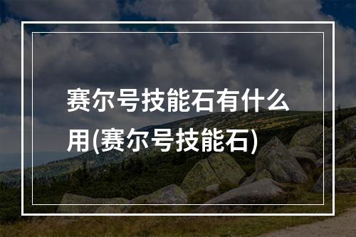 赛尔号技能石有什么用(赛尔号技能石)