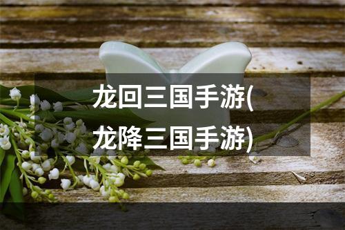 龙回三国手游(龙降三国手游)