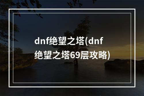 dnf绝望之塔(dnf绝望之塔69层攻略)