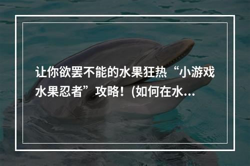 让你欲罢不能的水果狂热“小游戏水果忍者”攻略！(如何在水果忍者中提高得分)