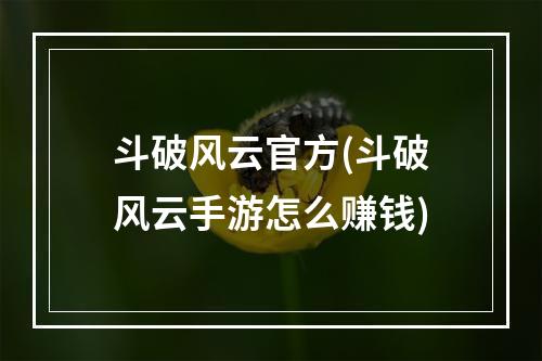 斗破风云官方(斗破风云手游怎么赚钱)