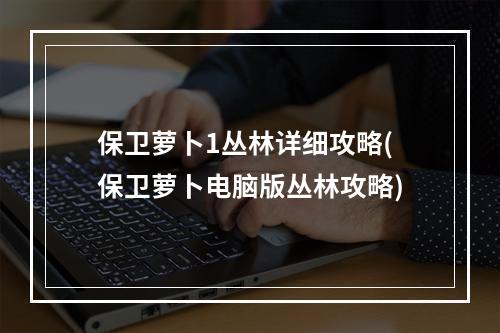 保卫萝卜1丛林详细攻略(保卫萝卜电脑版丛林攻略)