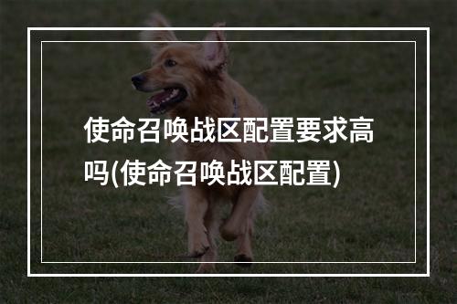 使命召唤战区配置要求高吗(使命召唤战区配置)