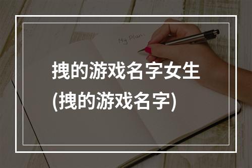 拽的游戏名字女生(拽的游戏名字)