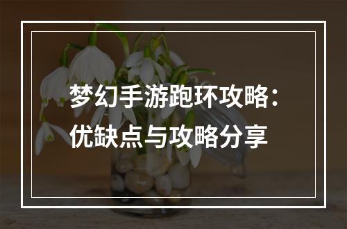 梦幻手游跑环攻略：优缺点与攻略分享