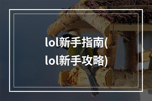 lol新手指南(lol新手攻略)