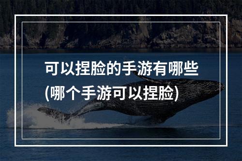 可以捏脸的手游有哪些(哪个手游可以捏脸)