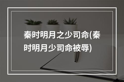 秦时明月之少司命(秦时明月少司命被辱)