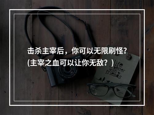 击杀主宰后，你可以无限刷怪？(主宰之血可以让你无敌？)