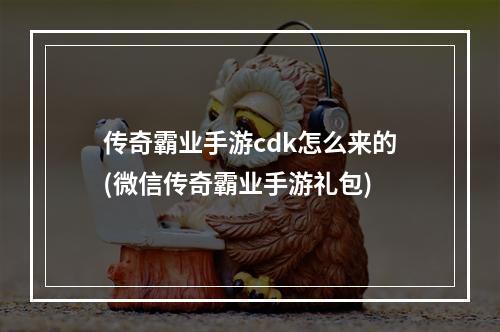 传奇霸业手游cdk怎么来的(微信传奇霸业手游礼包)