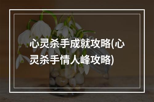 心灵杀手成就攻略(心灵杀手情人峰攻略)