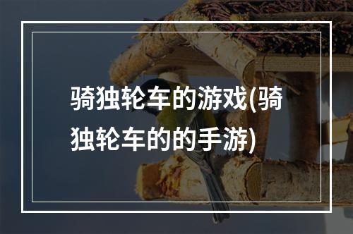 骑独轮车的游戏(骑独轮车的的手游)