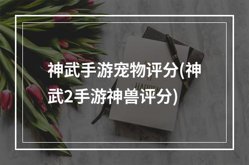 神武手游宠物评分(神武2手游神兽评分)