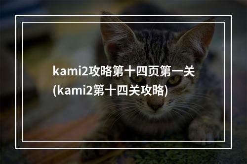 kami2攻略第十四页第一关(kami2第十四关攻略)