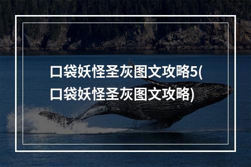 口袋妖怪圣灰图文攻略5(口袋妖怪圣灰图文攻略)