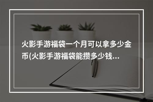 火影手游福袋一个月可以拿多少金币(火影手游福袋能攒多少钱)