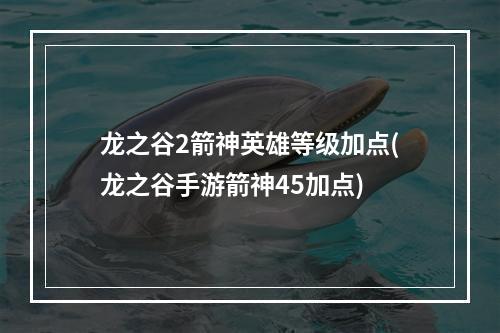 龙之谷2箭神英雄等级加点(龙之谷手游箭神45加点)