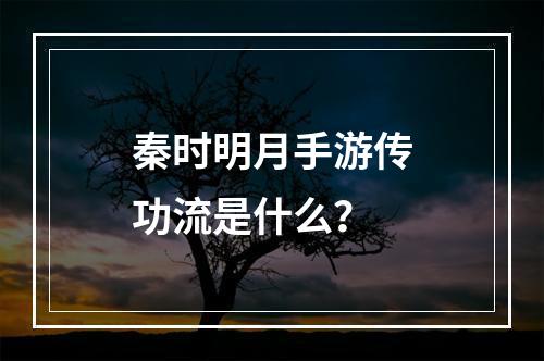 秦时明月手游传功流是什么？