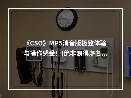 《CSO》MP5消音版极致体验与操作感受！(绝非浪得虚名)(玩转《CSO》MP5消音版枪械爱好者的必备选择！(详尽测评))