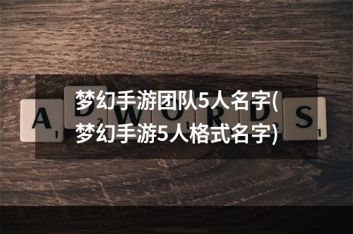 梦幻手游团队5人名字(梦幻手游5人格式名字)