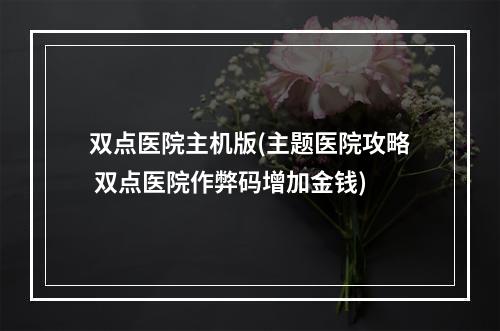 双点医院主机版(主题医院攻略 双点医院作弊码增加金钱)