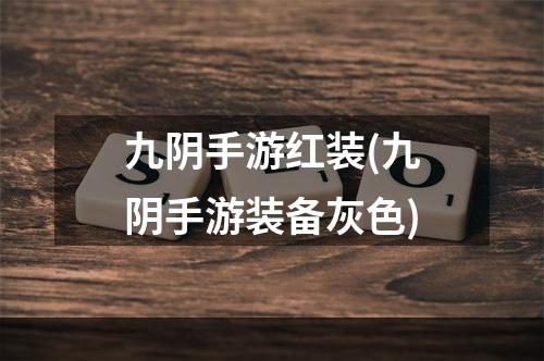 九阴手游红装(九阴手游装备灰色)