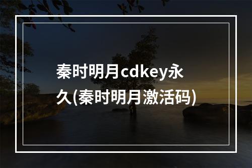 秦时明月cdkey永久(秦时明月激活码)