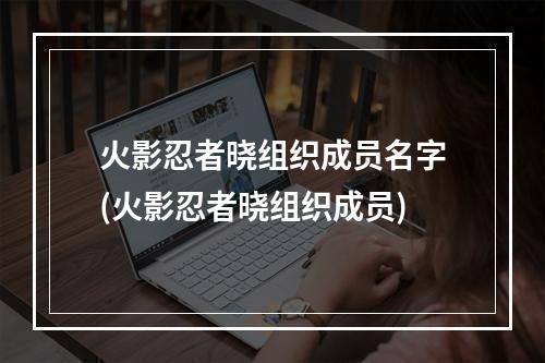 火影忍者晓组织成员名字(火影忍者晓组织成员)