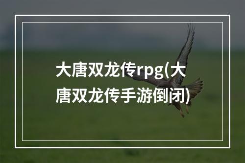 大唐双龙传rpg(大唐双龙传手游倒闭)