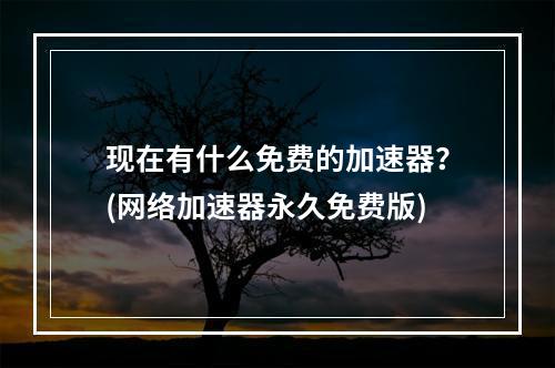 现在有什么免费的加速器？(网络加速器永久免费版)