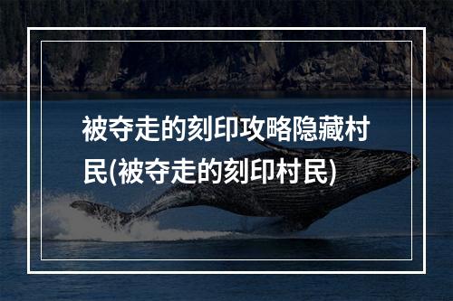 被夺走的刻印攻略隐藏村民(被夺走的刻印村民)