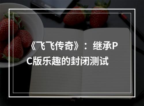 《飞飞传奇》：继承PC版乐趣的封闭测试