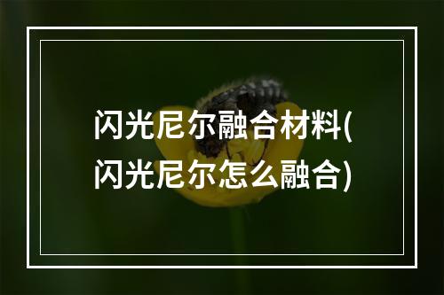 闪光尼尔融合材料(闪光尼尔怎么融合)