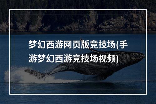 梦幻西游网页版竞技场(手游梦幻西游竞技场视频)