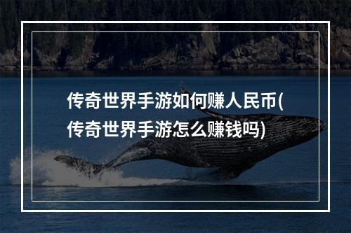 传奇世界手游如何赚人民币(传奇世界手游怎么赚钱吗)