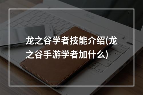 龙之谷学者技能介绍(龙之谷手游学者加什么)