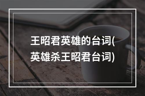 王昭君英雄的台词(英雄杀王昭君台词)