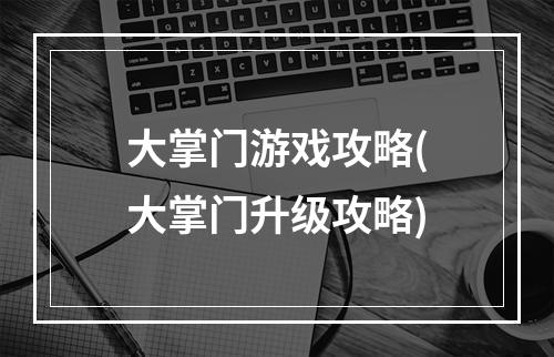 大掌门游戏攻略(大掌门升级攻略)