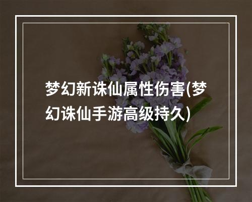 梦幻新诛仙属性伤害(梦幻诛仙手游高级持久)