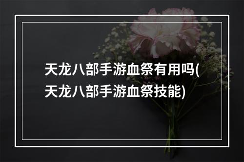 天龙八部手游血祭有用吗(天龙八部手游血祭技能)